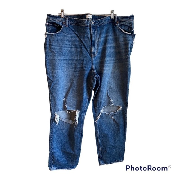 ABERCROMBIE & Fitch Curve Love '90s Ultra High Rise Straight Jeans Plus 37R/ 24 - Picture 1 of 13